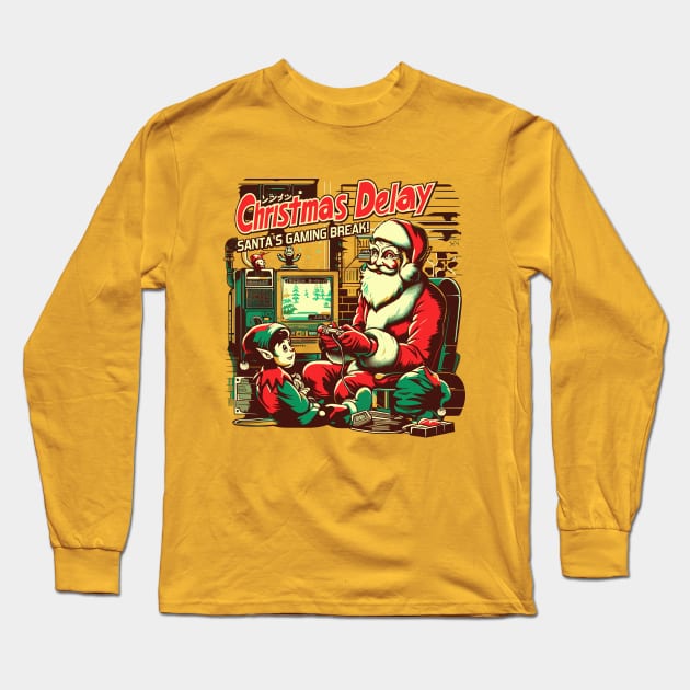 Christmas Delay, Santa's Gaming Break! Long Sleeve T-Shirt by Lima's